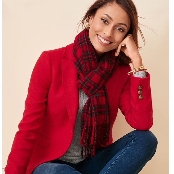 NWOT Talbots Shetland Wool Blazer in Red Pop size 18 Petite - Picture 1 of 14